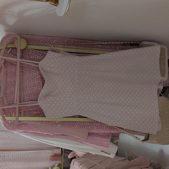 French Connection, Light Pink Polka Dot dress size 0 - Picture 1 of 4